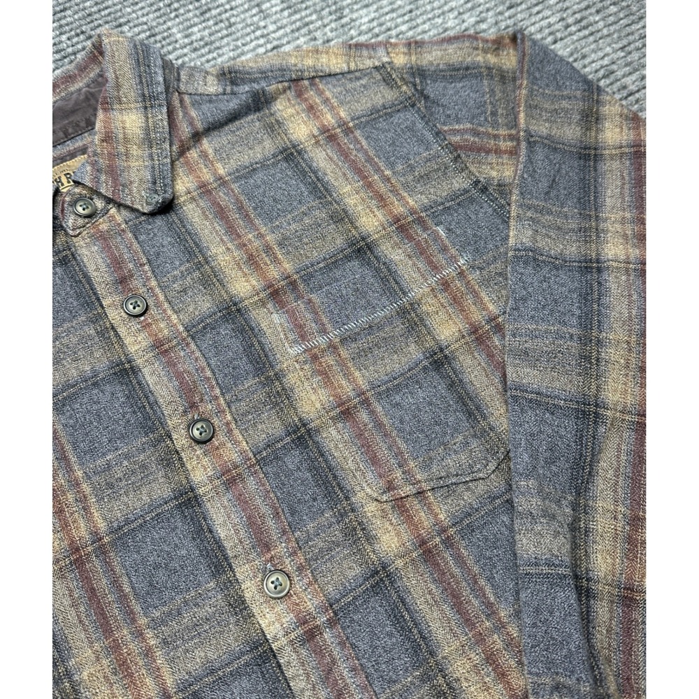 North River Flannel Shirt Mens L Eiffel Tower Plaid NRM6315 Long Sleeve